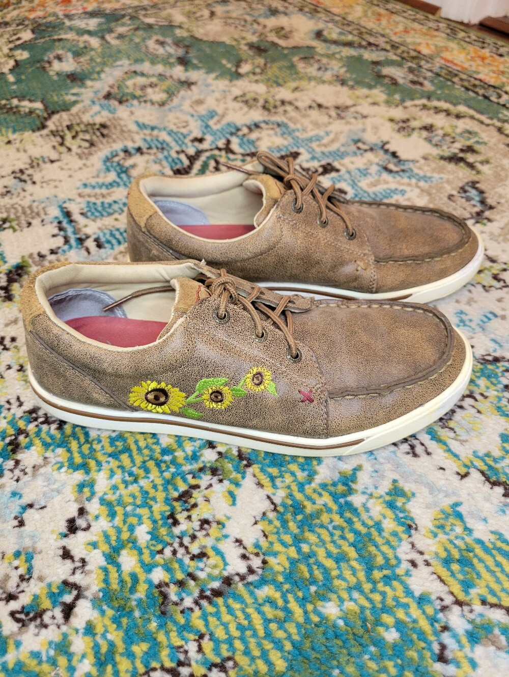 Twisted X Women's Kicks Bomber & Sunflower Casual Shoes, Size Womens 8.5